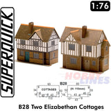 2 ELIZABETHAN COTTAGES 1:72 OO HO Gauge Railway Building Series B B28 SuperQuick