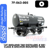 14T Midland Tar Distillers #881 Class B Anchor Mounted Tank |  Dapol | 7F-063-005