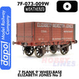 7 Plank 9'  Wagon Three Door Elizabeth Jones No3 - Weathered | Dapol | 7F-073-009W