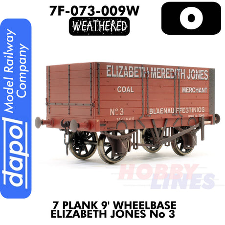 7 Plank 9'  Wagon Three Door Elizabeth Jones No3 - Weathered | Dapol | 7F-073-009W