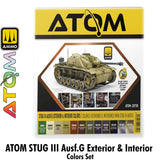 ATOM STUG III Ausf.G Exterior & Interior Colors Set - 12 20ml Acrylic Paint | Ammo by Mig Jimenez 