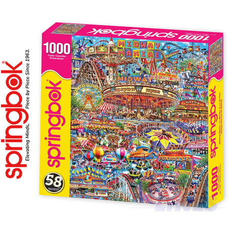 MIDWAY MANIA 1000 pc Funfair SPRINGBOK Jigsaw Puzzle Random Cut Super Deluxe