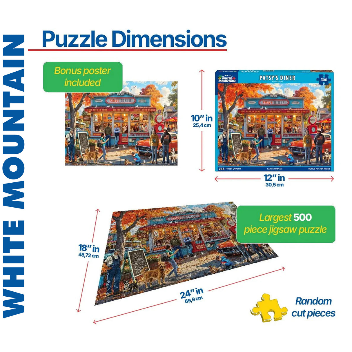 Patsy's Diner - 500pc Puzzle | White Mountain | 2170pz