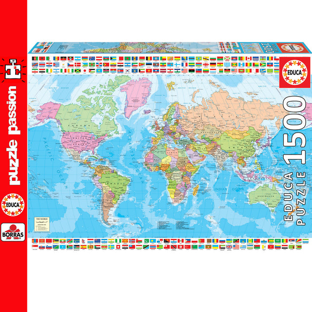 Political World Map 1500 Piece Jigsaw Puzzle | Educa | 18500