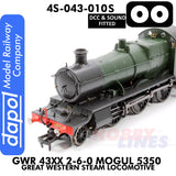 Great Western Railway -  43xx 2-6-0 Mogul 5350 Great Western - DCC & Sound - 1:76 OO | Dapol |  4S-043-010S