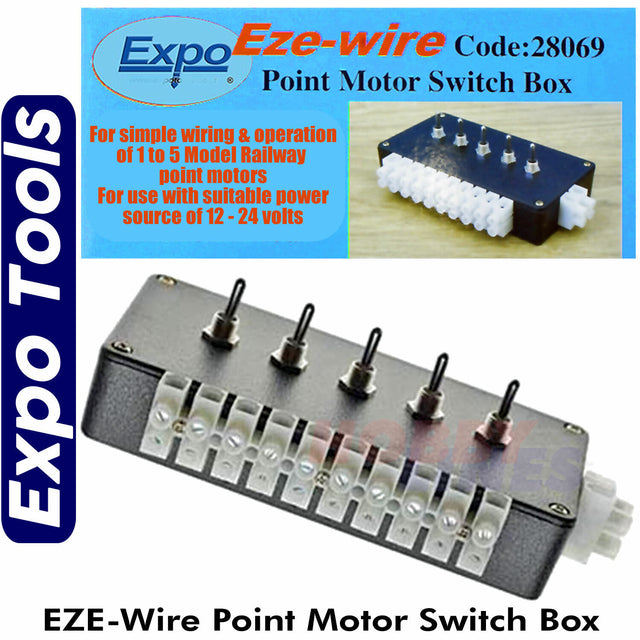 POINT MOTOR SWITCH BOX EZE-Wire Model Railway Hornby Peco Seep Expo Tools 28069