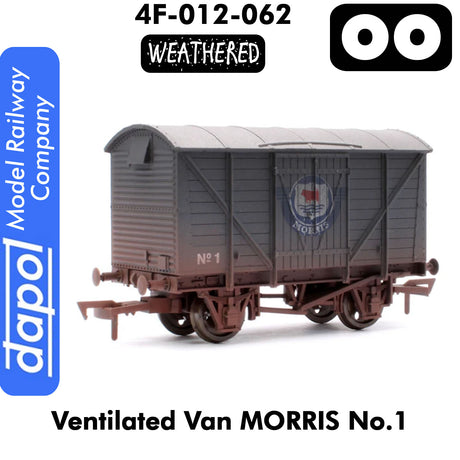 Ventilated Van MORRIS No1 Weathered 1:76 OO freight wagon | Dapol | 4F-012-062