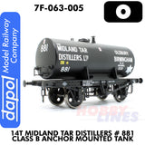 14T Midland Tar Distillers #881 Class B Anchor Mounted Tank |  Dapol | 7F-063-005