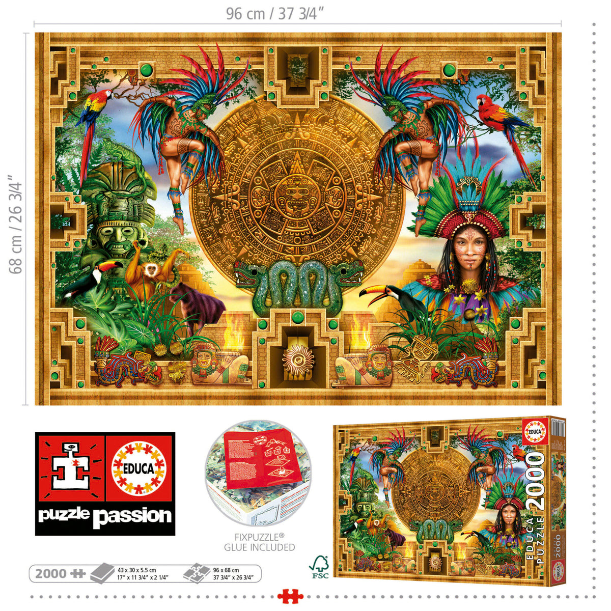 Aztec Myan Montage 2000 Piece Jigsaw Puzzle | Educa | 19565