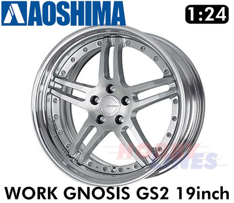WORK GNOSIS GS2 19inch 1:24 WHEELS & TYRES Set of 4 AOSHIMA Tuned Parts 05244