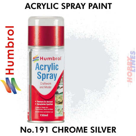 No  191 Chrome Silver 150ML Humbrol Sprays 