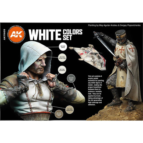 White Colours Set - 3G Acrylic Paint x 6 | AK interactive | AK11609