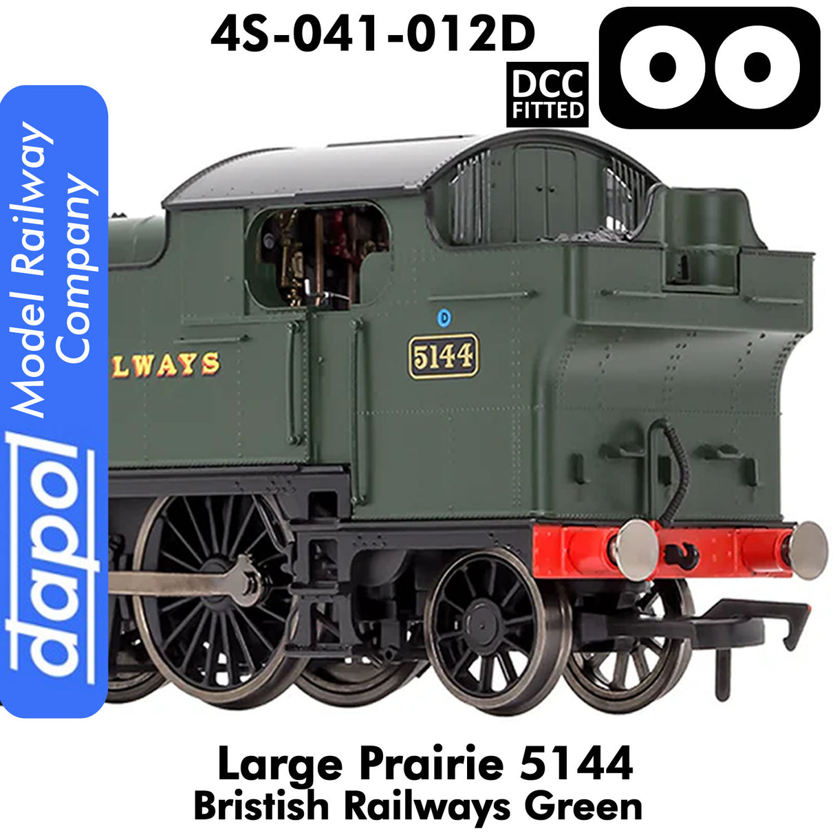 LARGE PRAIRIE 5144 BR Green DCC Fitted Steam Locomotive |  Dapol | 4S-041-012D
