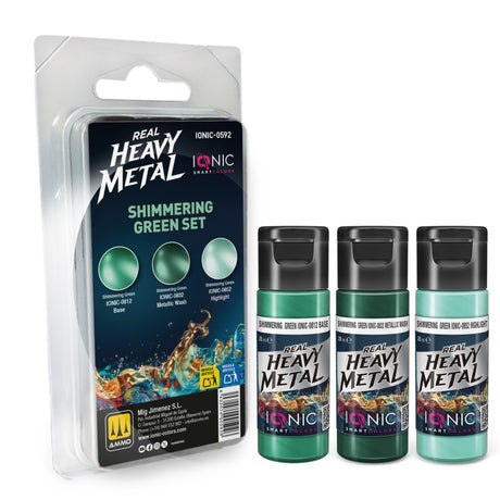Real Heavy Metal - Shimmering Green Set - 3 x 20ml | IONIC | IONIC0592