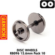  OO Gauge Disc Wheels & Axels 12.6mm - 10 Pack | Hornby | R8096