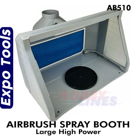 Airbrush SPRAY BOOTH High Power Large Portable w. Built in LED Light Expo AB510