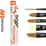 Survival Weathering Synethic Brushes x 5 | AK interactive | AKB101