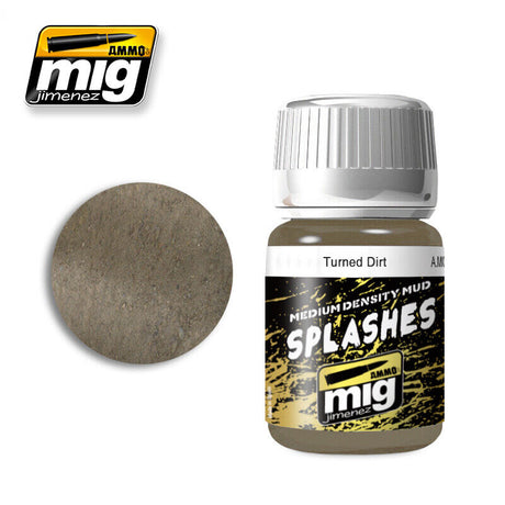 Medium Splashes Mud - Turned Dirt - 35ml | Ammo by Mig Jimenez | MIG1753