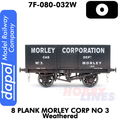 8 Plank Wagon Morley Corp No 3 Weathered | Dapol | 7F-080-032W