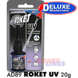 ROKET UV 2g adhesive & activation light plastic wood metal AD89 Deluxe Materials