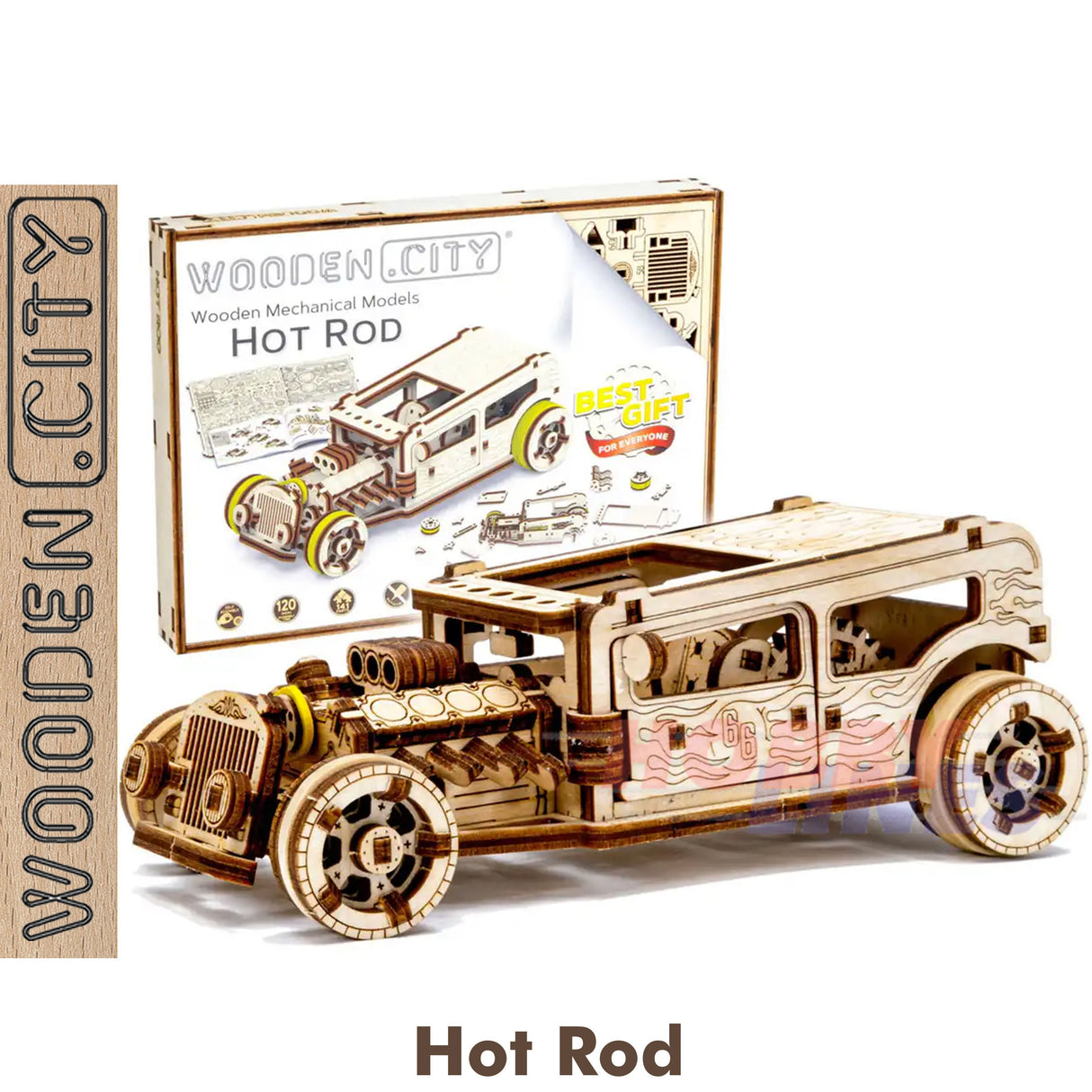 Hot Rod Car - 3D Puzzle | Wooden City | WR339