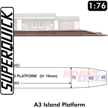 ISLAND PLATFORM A3 1:72 OO HO Gauge Railways Building Series A A03 SuperQuick
