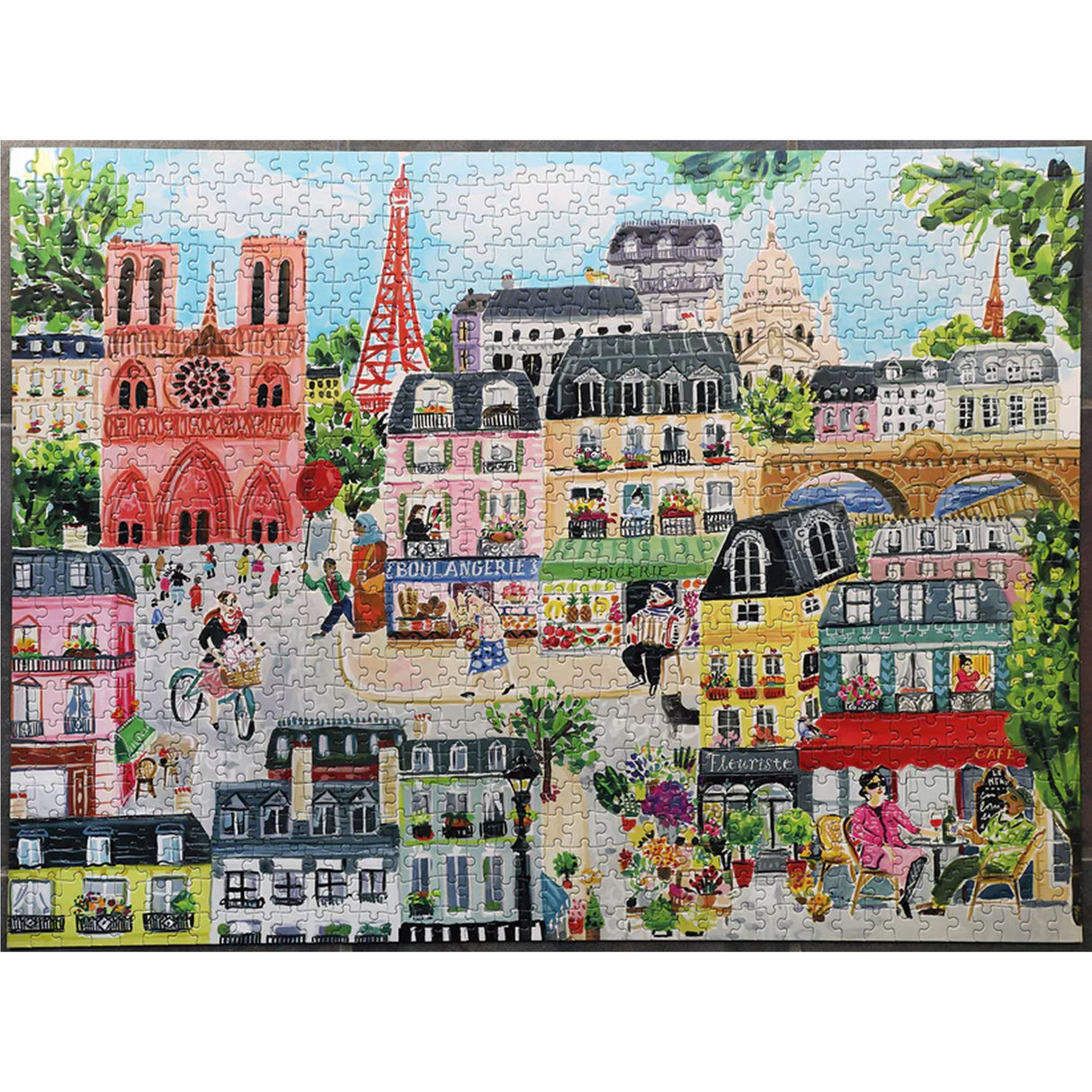 eeBoo PARIS IN A DAY 1000 pc Square Jigsaw Puzzle Super Deluxe PZTPD2