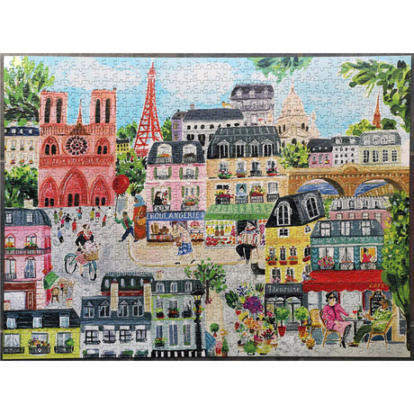 eeBoo PARIS IN A DAY 1000 pc Square Jigsaw Puzzle Super Deluxe PZTPD2