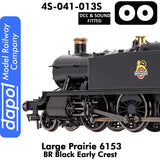 LARGE PRAIRIE 6153 BR Black Early Crest DCC & Sound Steam Locomotive |  Dapol |  4S-041-013S