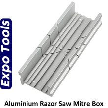 Load image into Gallery viewer, ALUMINIUM MITRE BOX for use with razor saws Expo Tools 76090
