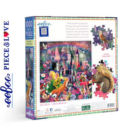 eeBoo CAT AND THE CASTLE 1000 pc Square Jigsaw Puzzle Super Deluxe PZTCAC