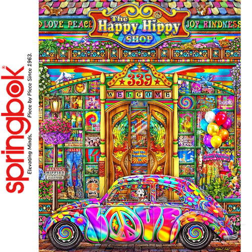 THE HAPPY HIPPY SHOP 1000 piece SPRINGBOK Jigsaw Puzzle Random Cut Super Deluxe