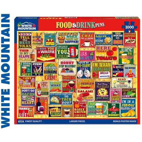 Food & Drink Puns - 1000pc Puzzle | White Mountain | 1803pz