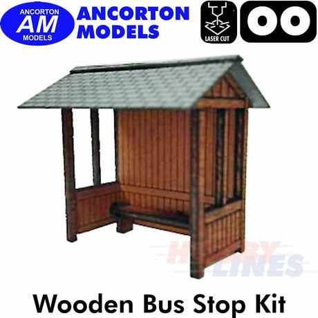 WOODEN BUS SHELTER laser cut kit OO gauge 1:76 scale Ancorton Models OOBUS2