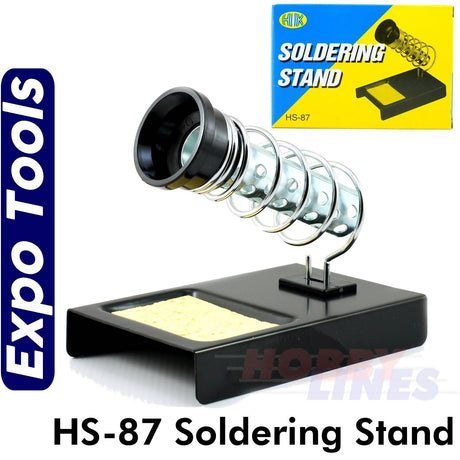 Universal Soldering Iron Stand HS-87 Tip Cleaning Sponge Expo Tools 77551