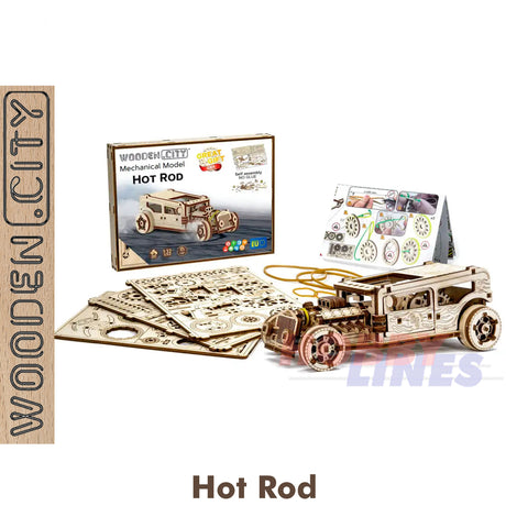 Hot Rod Car - 3D Puzzle | Wooden City | WR339