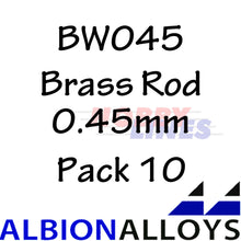 Load image into Gallery viewer, Brass Rod ALBION ALLOYS Precision Metal Model Materials Various Sizes BW02 BW
