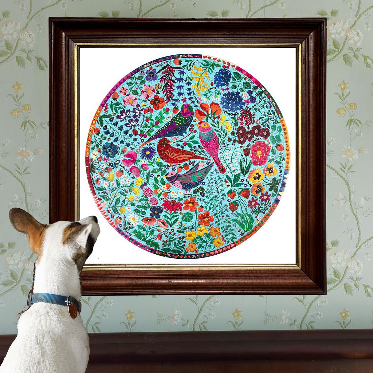 Four Birds 500 pc Round Puzzle | eeBoo | PZFBRD