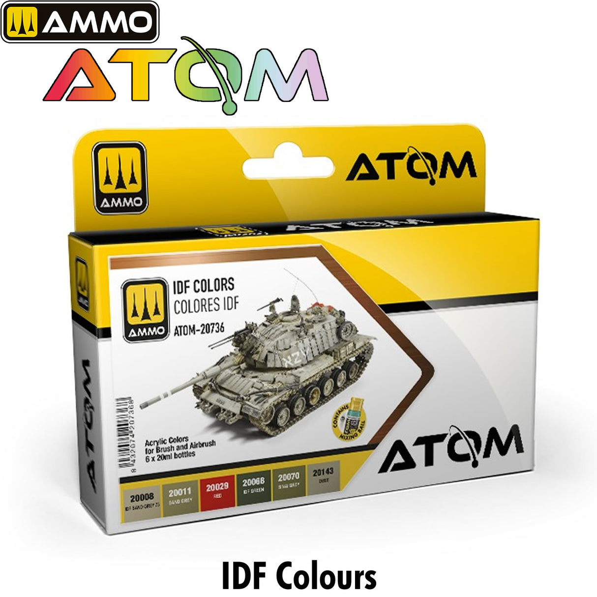 Atom IDF Colours -6 20ml Acrylic Paint | Ammo by Mig Jimenez  