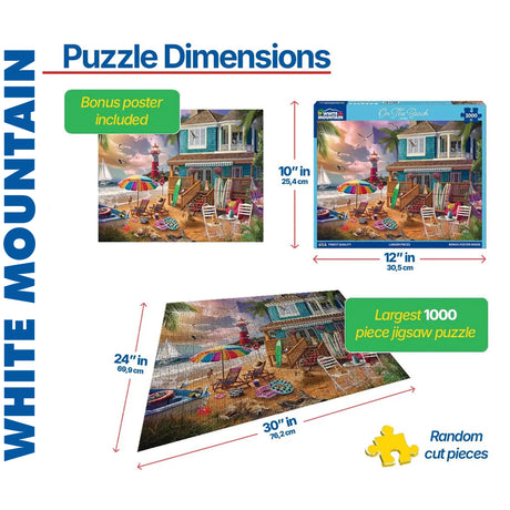 On The Beach -1000pc Puzzle | White Mountain | 2100pz