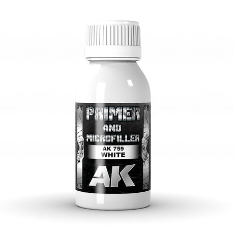 White Primer and Microfiller - 100ml | AK interactive | AK759