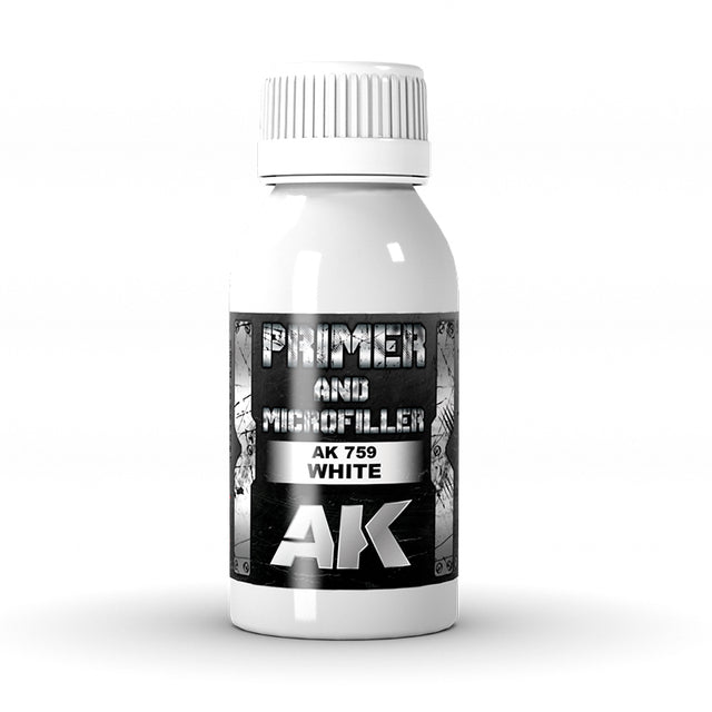 White Primer and Microfiller - 100ml | AK interactive | AK759