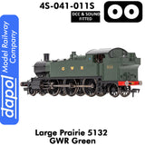 LARGE PRAIRIE 5132 GWR Green DCC & Sound Fitted Steam Locomotive |  Dapol | 4S-041-011S
