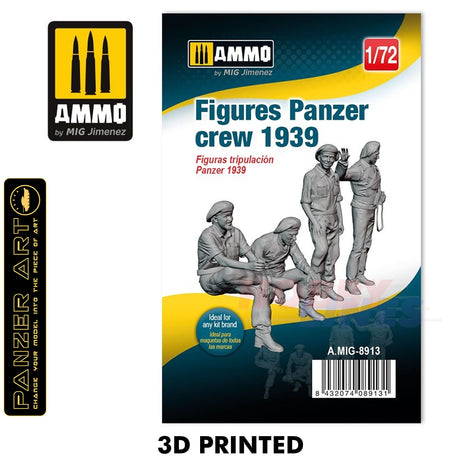 3D Printed Figures Panzer Crew 1939 - 1:72 | Ammo by Mig Jimenez | MIG8913