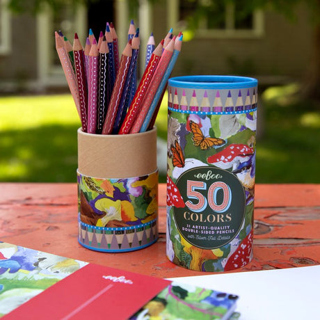 Mushroom 25 Double-Sided Coloured Pencils | eeBoo | PTB327