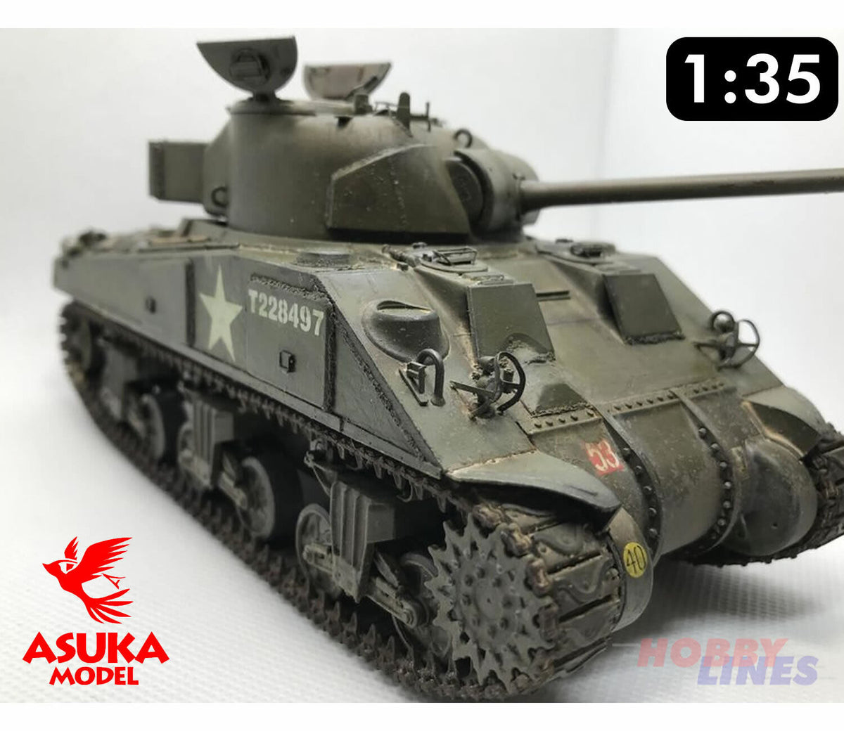 BRITISH SHERMAN VC FIREFLY 1:35 scale model WWII Tank kit ASUKA 35009