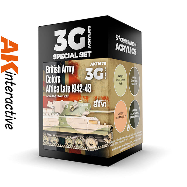 3G Special Set - British Army Colours Africa Late 1942-43 - 4 x 17ml Acrylic Paint | AK interactive  | AK11678
