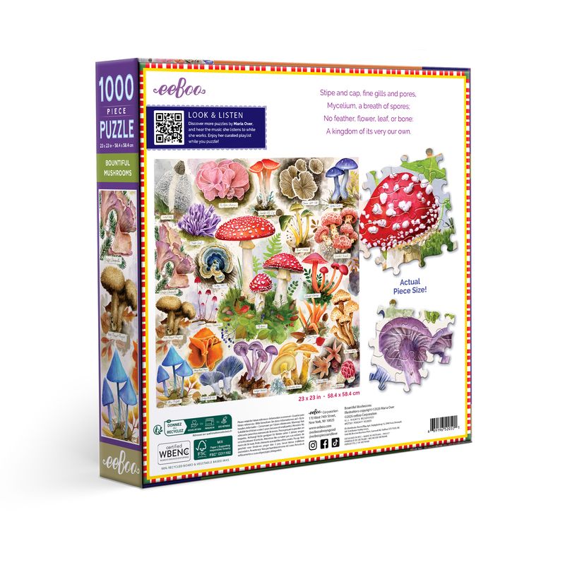 Bountiful Mushrooms 1000pc Puzzle | eeBoo | PZT501