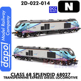 Class 68 Splendid 68027 Transpennine Express Diesel  -DCC Ready | Dapol | 2D-022-014