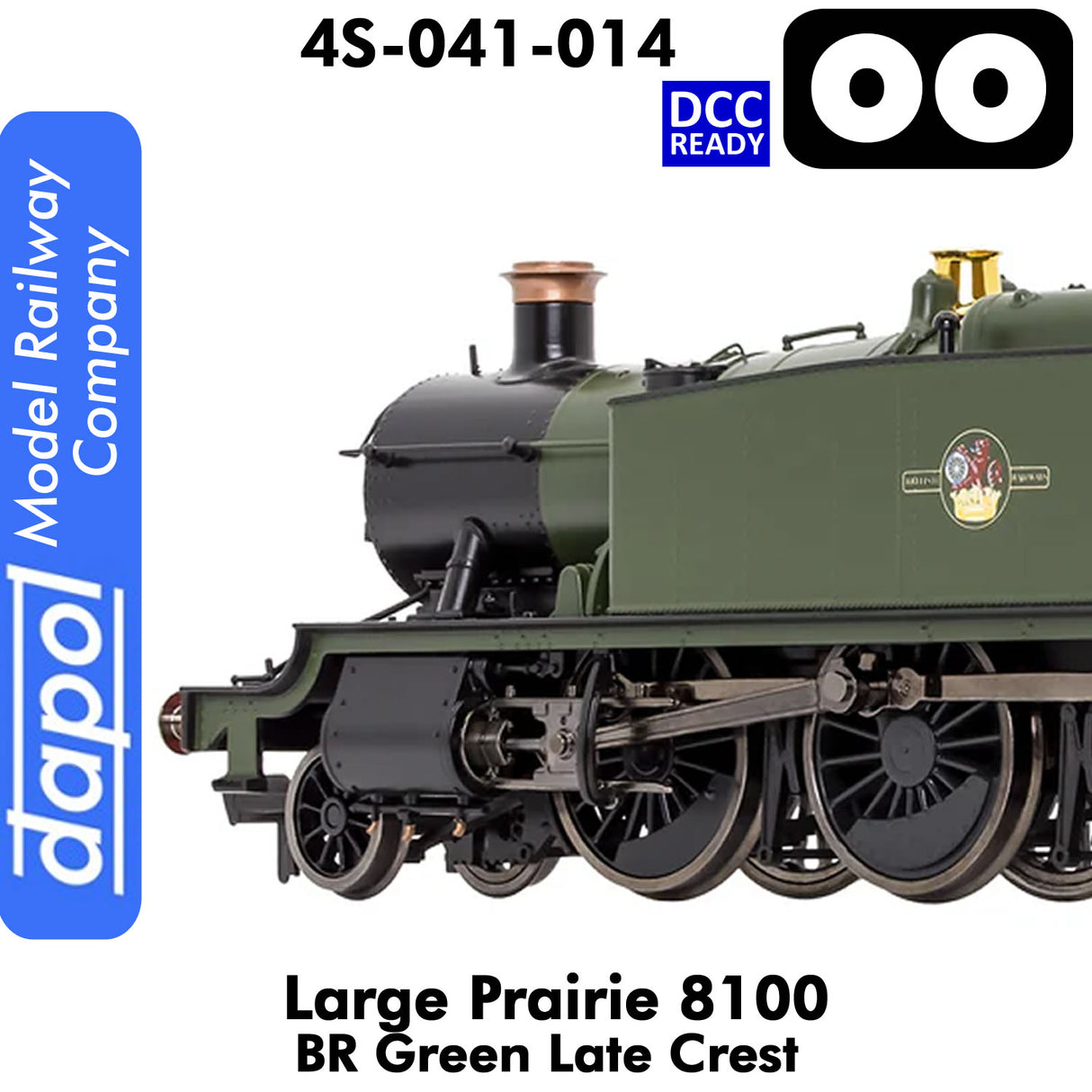 LARGE PRAIRIE 8100 BR Late Crest Steam Locomotive DCC Ready | Dapol | 4S-041-014